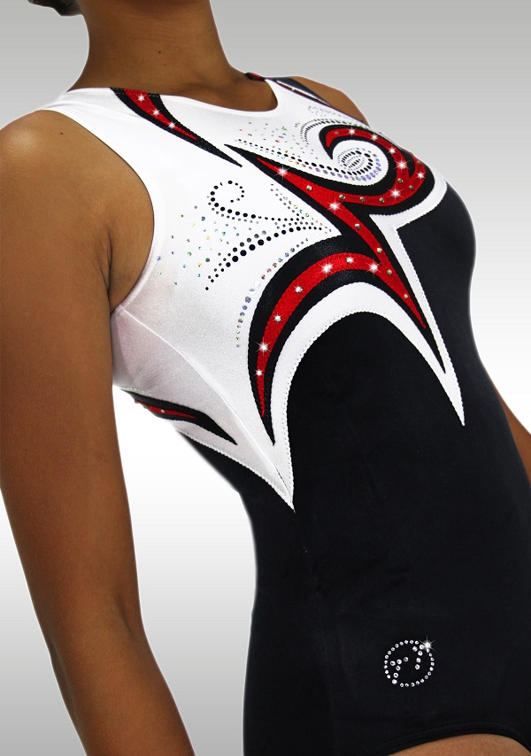 Leotardsleeveless V751 black/ red